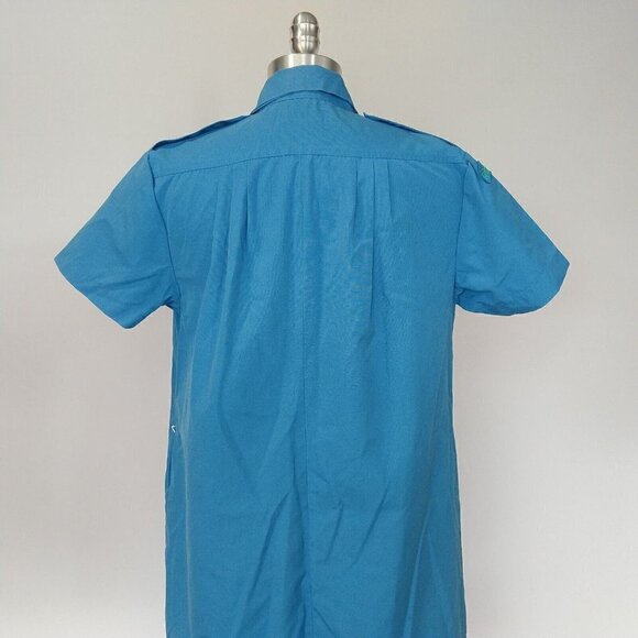 Vintage Hong Kong Girl Guides Uniform Dress Size M Blue 1970's Schoolgirl Scouts - Picture 10 of 12